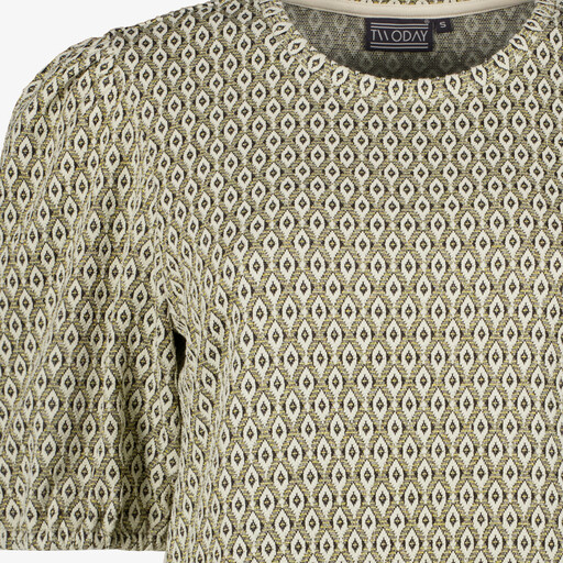 Dames shirt met pofmouwen groen
