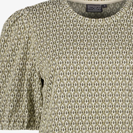 Dames shirt met pofmouwen groen