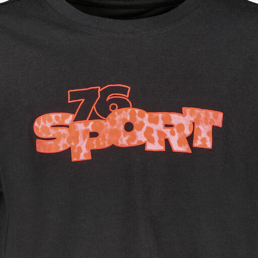 Cropped meisjes sport T-shirt met tekstopdruk zwart