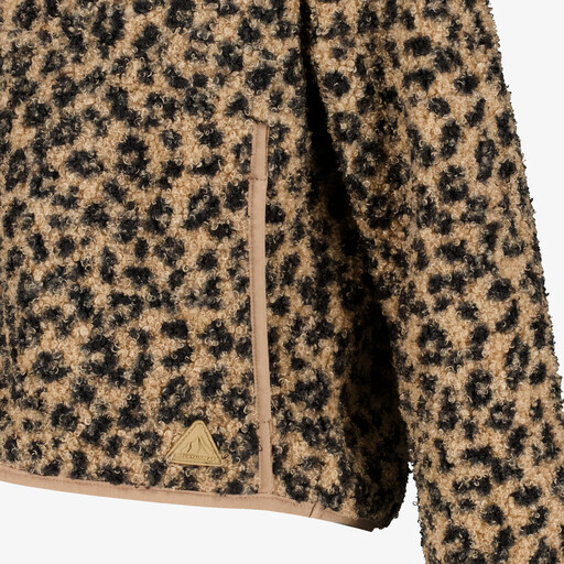 Meisjes outdoor fleece vest met panterprint