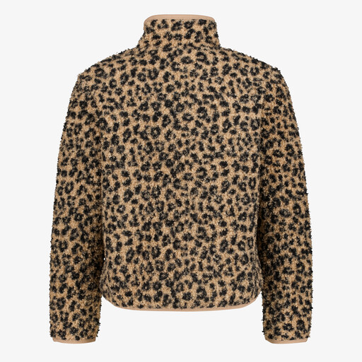 Meisjes outdoor fleece vest met panterprint