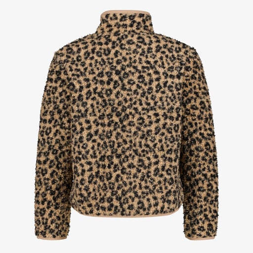 Meisjes outdoor fleece vest met panterprint