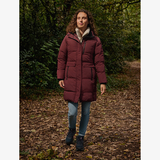 Gewatteerde dames outdoor jas rood