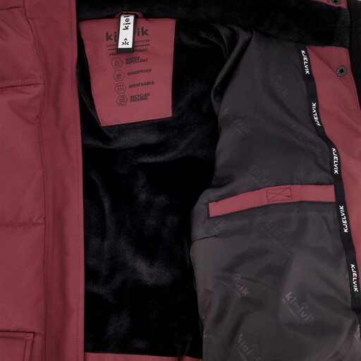 Gewatteerde dames outdoor jas rood