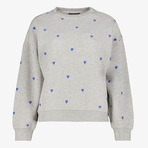 Dames trui met blauwe hartjes
