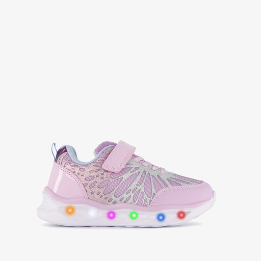 Meisjes sneakers met lichtjes en glitters paars