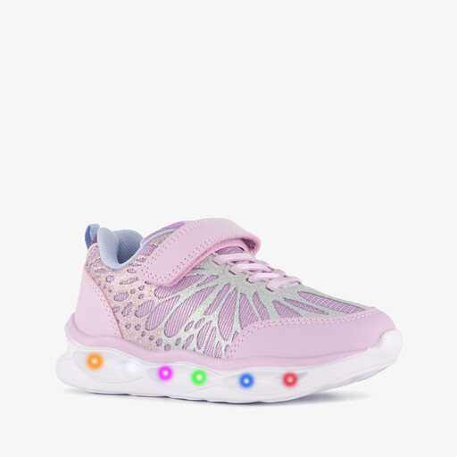 Meisjes sneakers met lichtjes en glitters paars