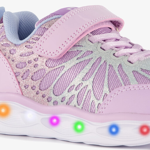 Meisjes sneakers met lichtjes en glitters paars