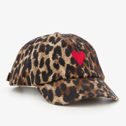Meisjes pet met panterprint en hartje