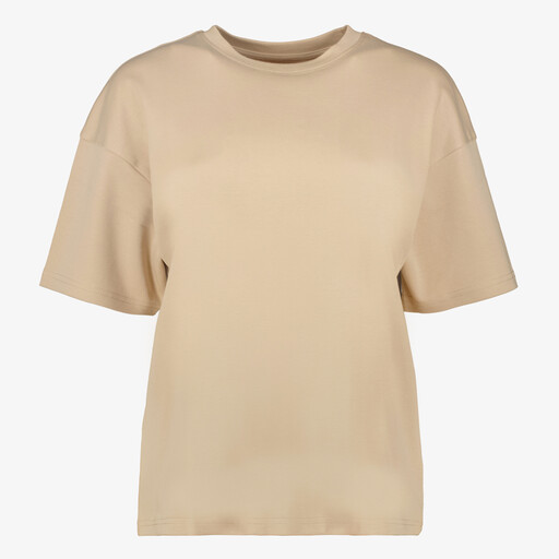 Oversized dames T-shirt beige