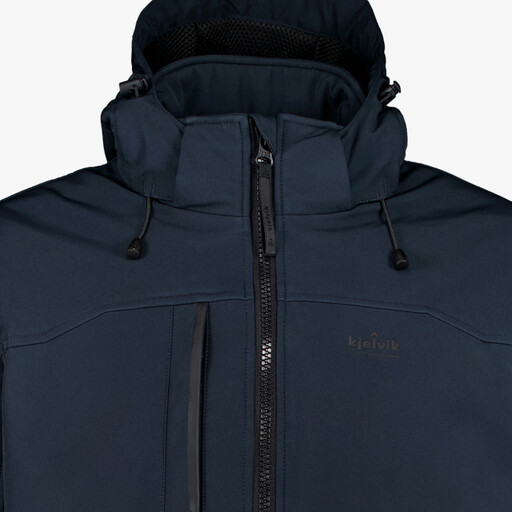 Gewatteerde heren softshell jas blauw