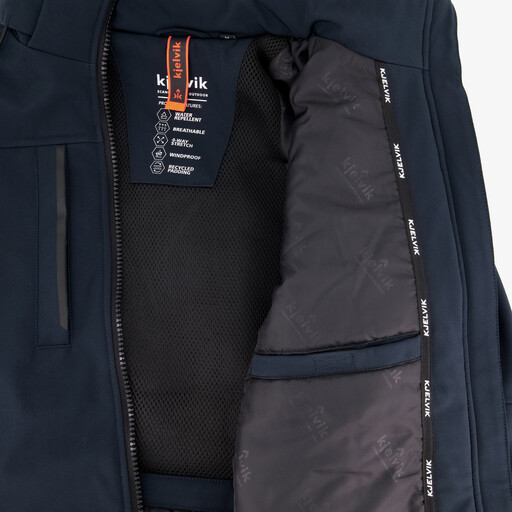 Gewatteerde heren softshell jas blauw