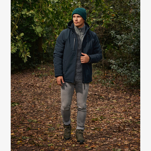 Gewatteerde heren softshell jas blauw