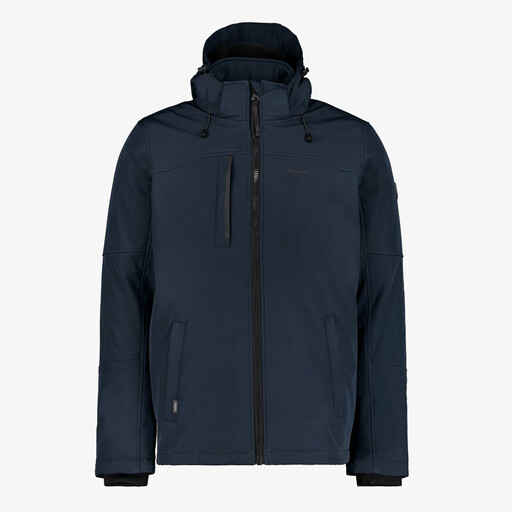 Gewatteerde heren softshell jas blauw