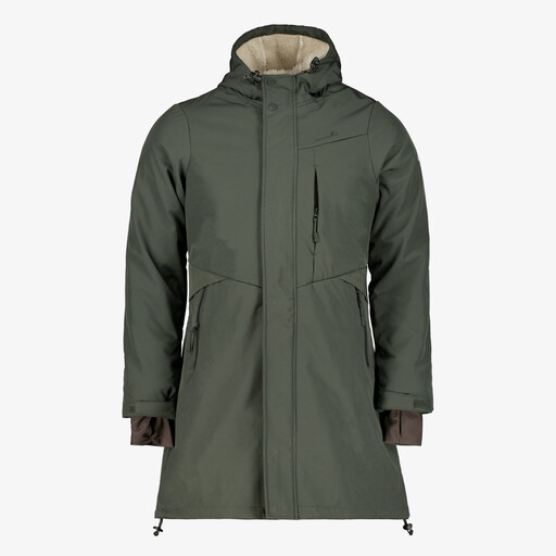 Lange gevoerde dames softshell jas groen