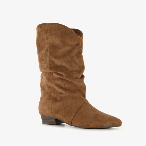 Dames slouchy laarzen cognac
