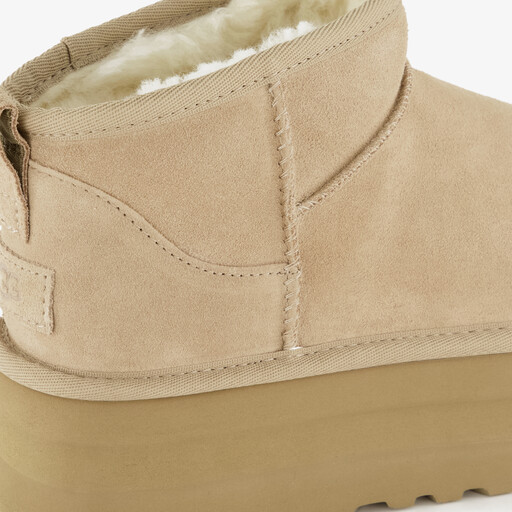 Classic Mini Platform suede dames laarsjes beige