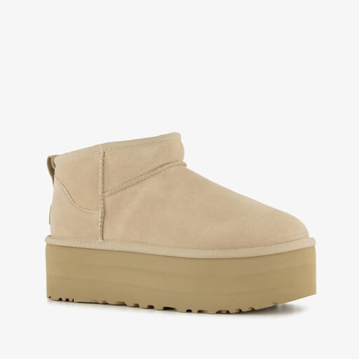 Classic Mini Platform suede dames laarsjes beige