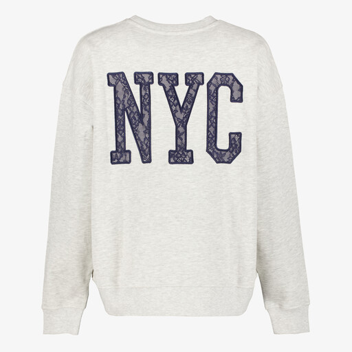 Dames sweater met backprint grijs