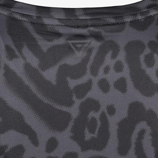 Dames sport T-shirt met panterprint zwart