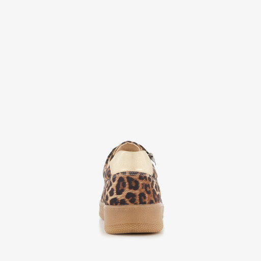 Dames sneakers met luipaardprint bruin