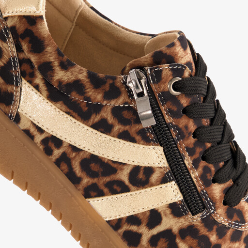 Dames sneakers met luipaardprint bruin