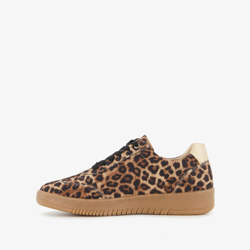Dames sneakers met luipaardprint bruin