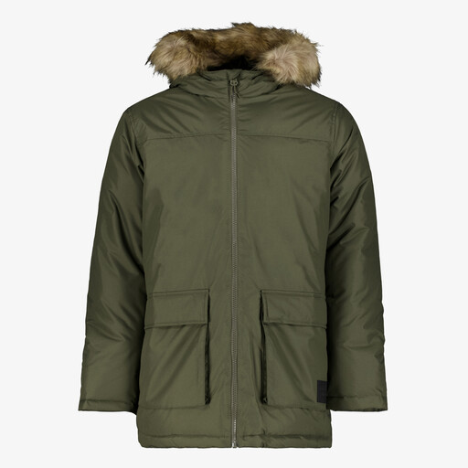 Heren parka winterjas groen