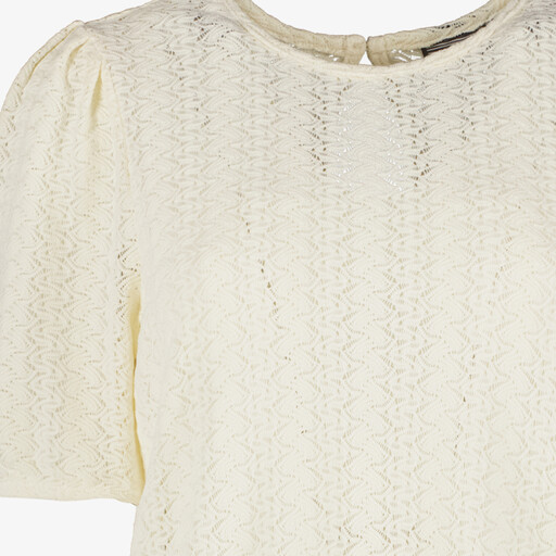 Kanten dames top lichtbeige