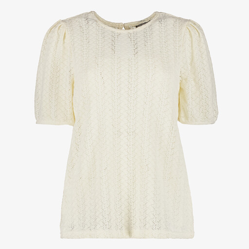 Kanten dames top lichtbeige