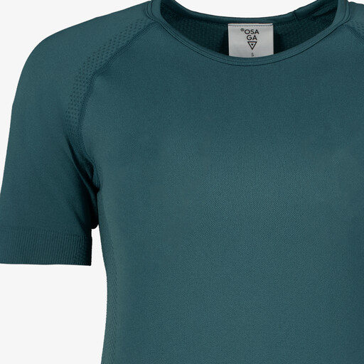 Seamless dames sport T-shirt donkergroen