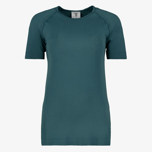 Seamless dames sport T-shirt donkergroen