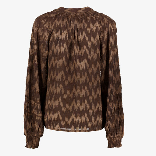 TwoDay dames blouse met abstracte print bruin
