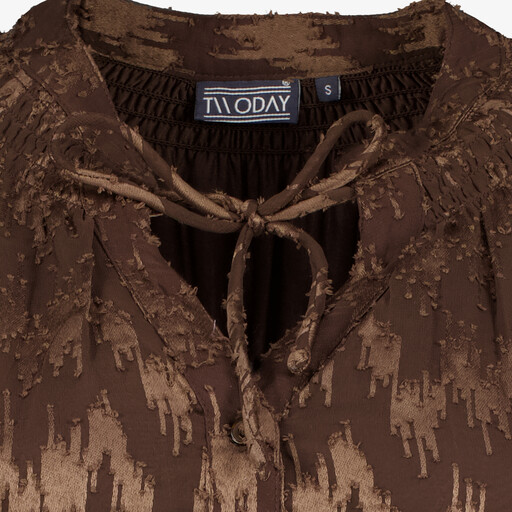 TwoDay dames blouse met abstracte print bruin