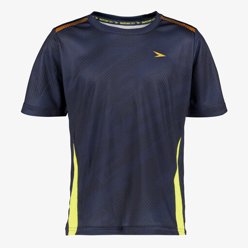 Dry kinder voetbal T-shirt donkerblauw geel