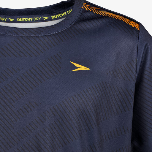 Dry kinder voetbal T-shirt donkerblauw geel