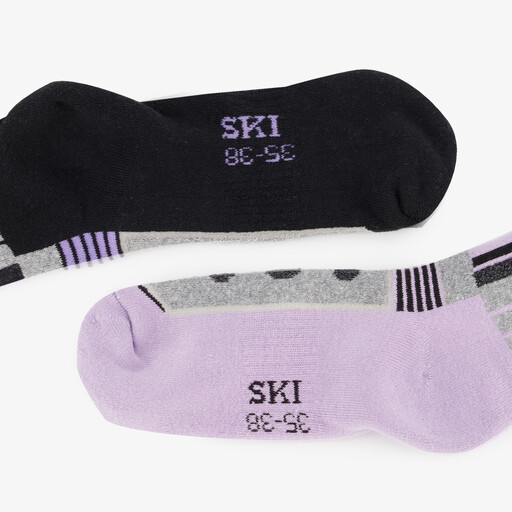 2 paar dames skisokken paars