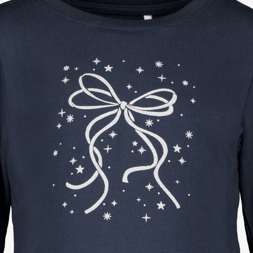 Name It meisjes T-shirt donkerblauw met strik