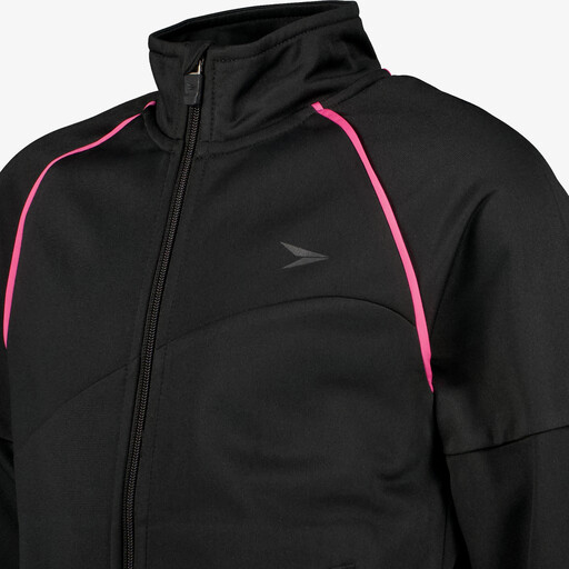 Meisjes trainingsjas zwart roze