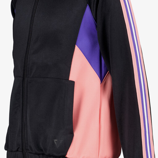 Meisjes trainingsvest zwart roze