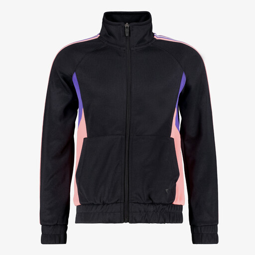 Meisjes trainingsvest zwart roze