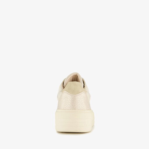 Dames sneakers met plateauzool beige