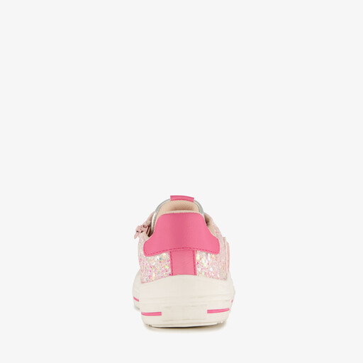 Hoge meisjes sneakers met glitters roze