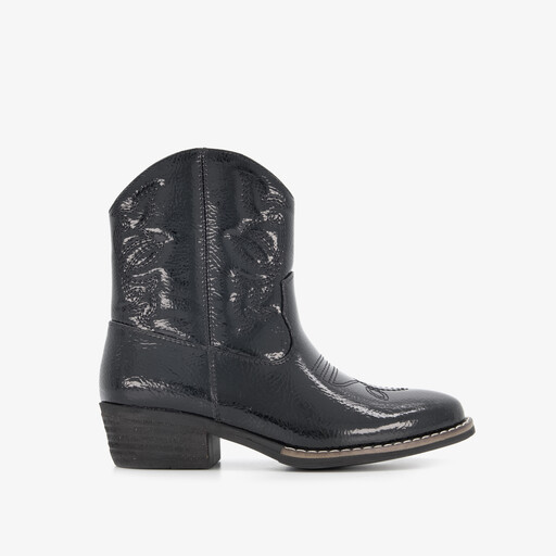 Meisjes cowboylaarsjes zwart lak