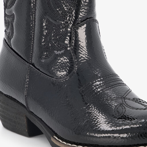 Meisjes cowboylaarsjes zwart lak