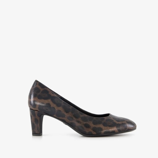 Dames pumps met panter dessin bruin zwart
