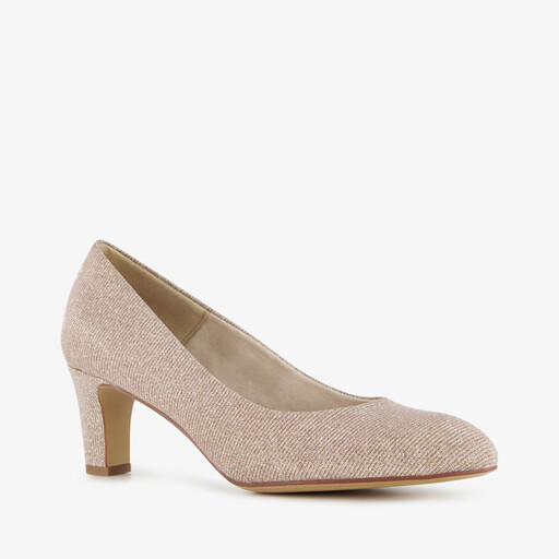 Dames pumps met glitters champagne