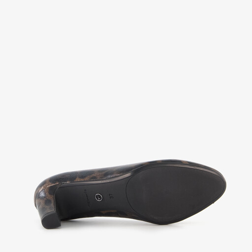 Dames pumps met panter dessin bruin zwart