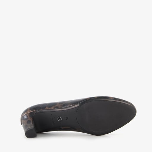 Dames pumps met panter dessin bruin zwart