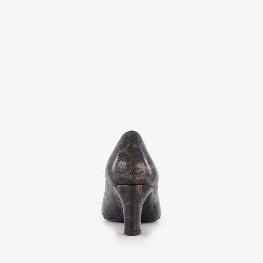Dames pumps met panter dessin bruin zwart